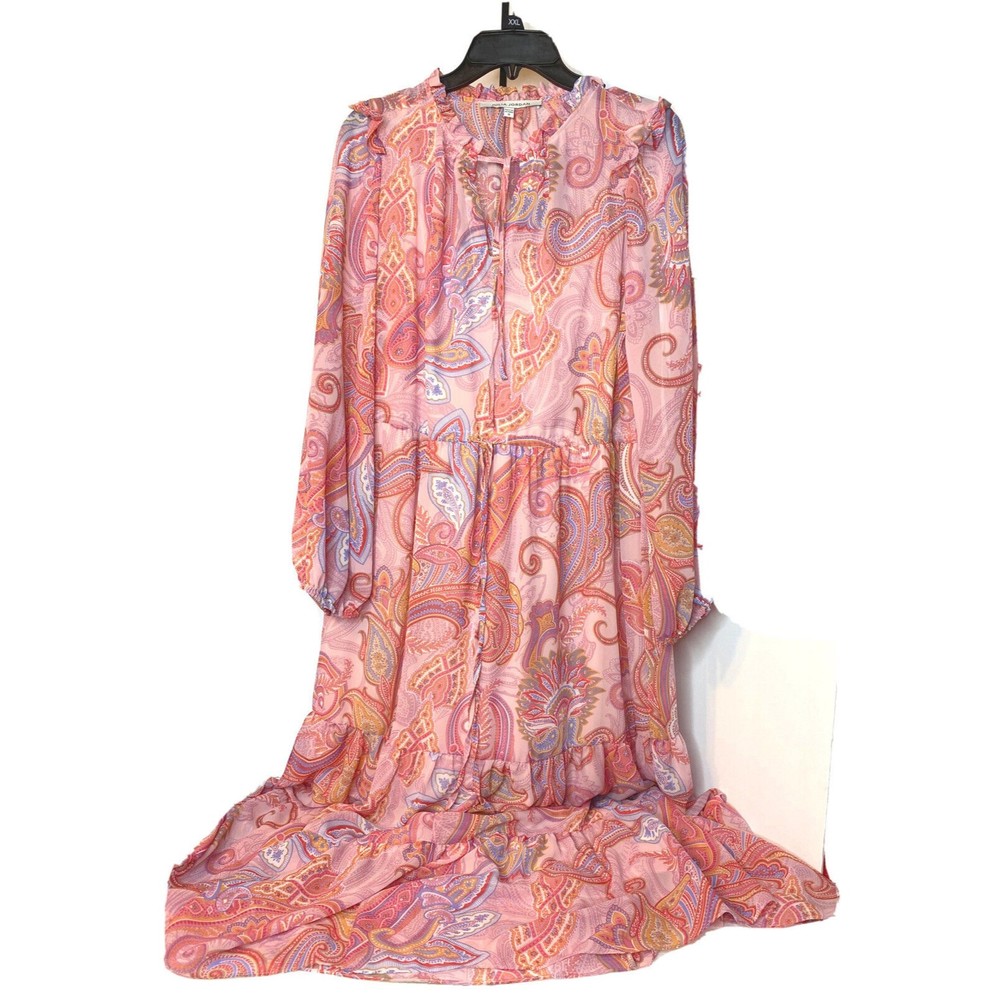 Julia Jordan Women’s long Sleeve Ruffle Drawstring MIDI Dress Size 8